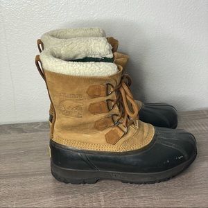 Sorel Caribou II NL1000-220 Womens SIZE 8 Tan and Black Boots Womens Sherpa